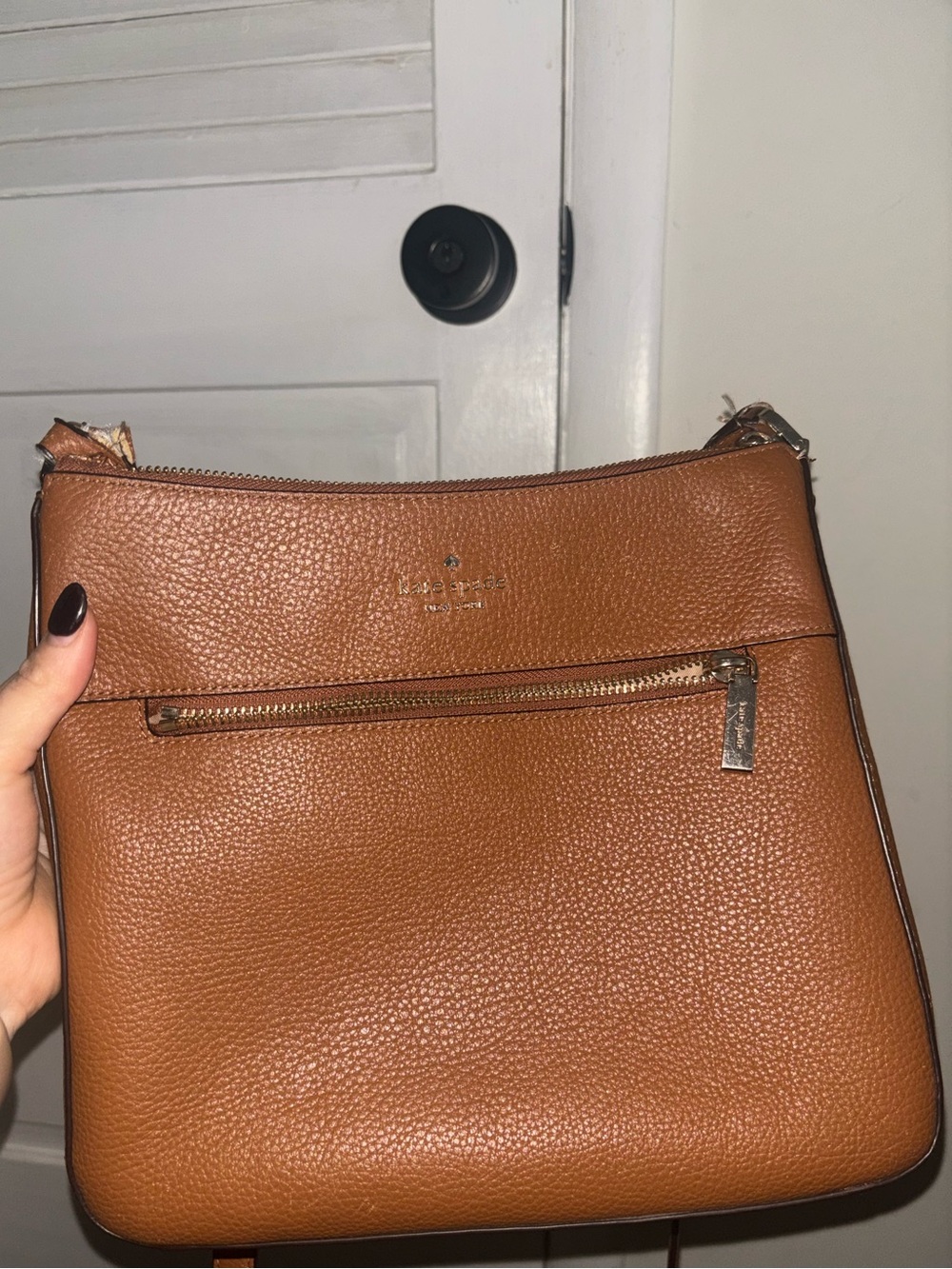 kate spade tan pebbled leather crossbody bag